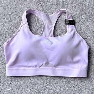 NWT Adidas light pink training sports bra size large cup sizes D-DD